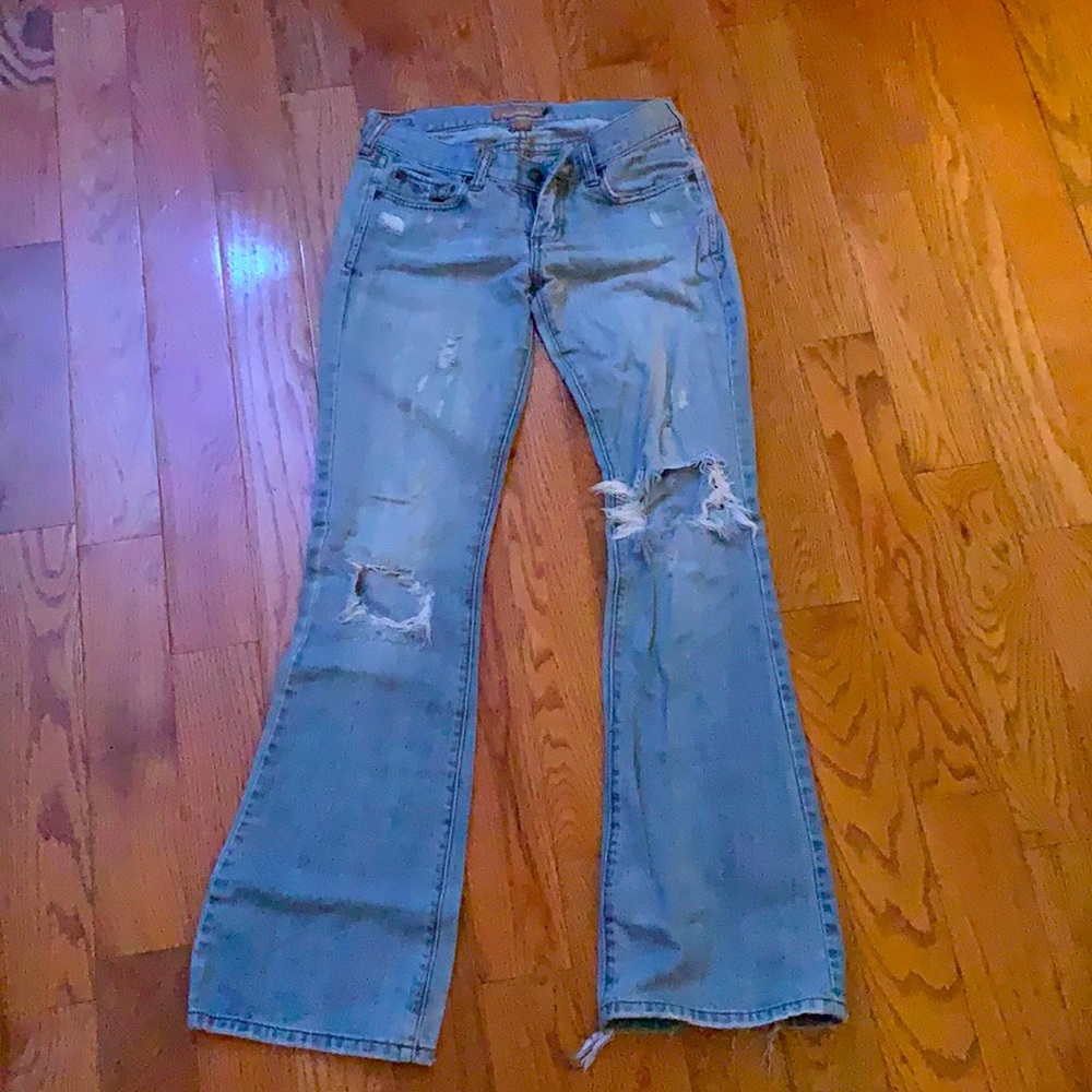 Abercrombie and Fitch ripped flared jeans